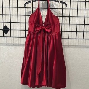 Red satin Jessica McClintock party/cocktail dress